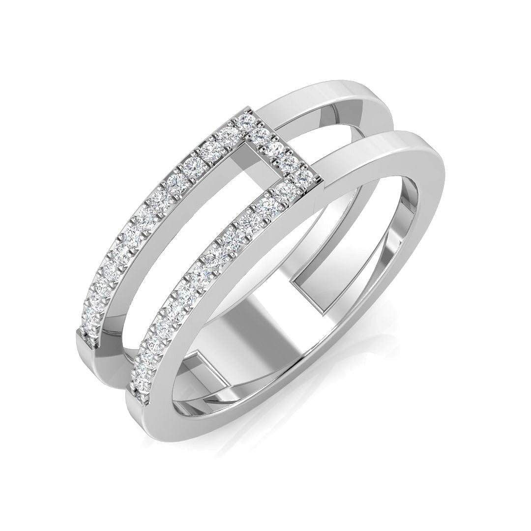 Lab-Grown Diamond Pavé Fancy Ring in 10K/14K gold and platinum with certified lab-grown or natural diamonds