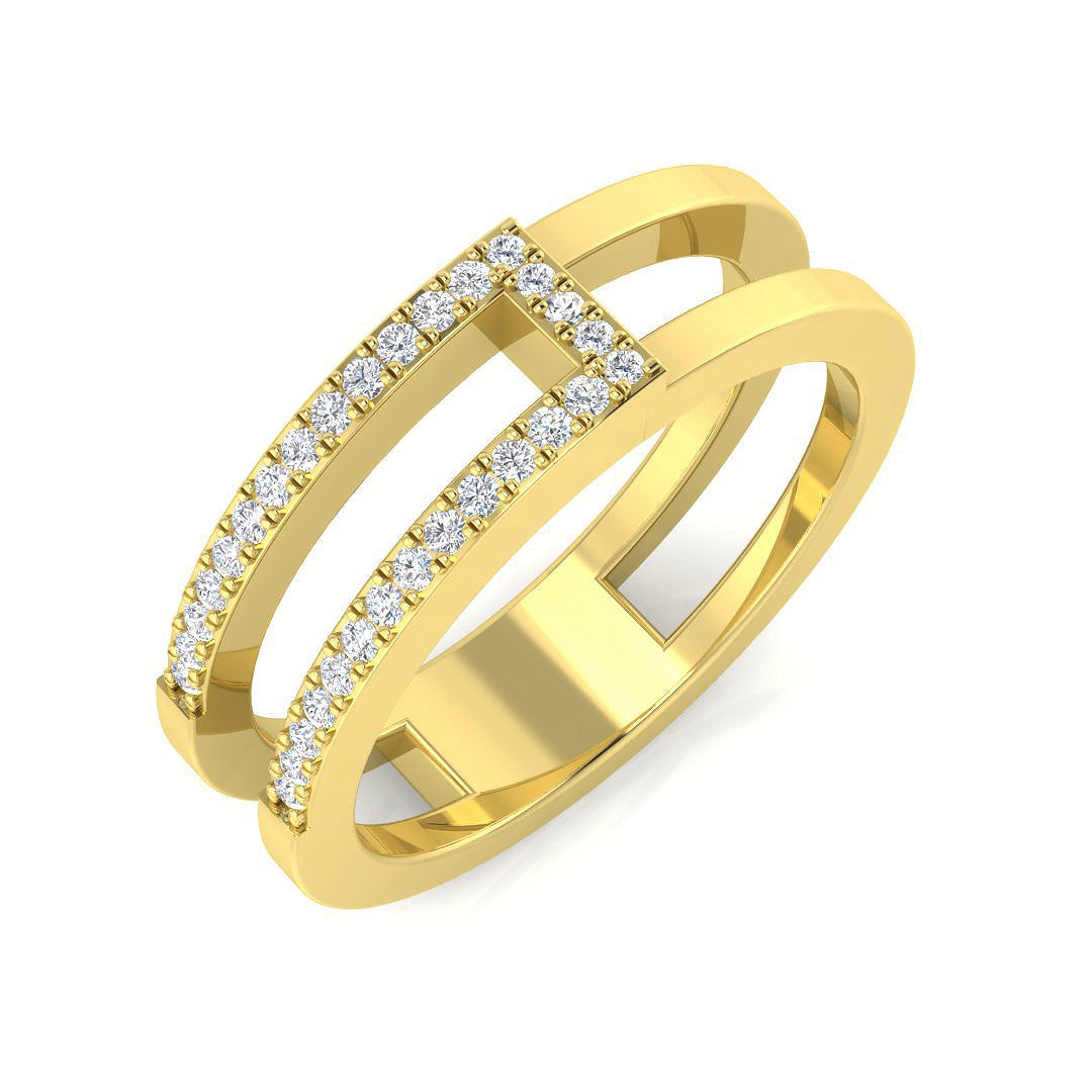 Lab-Grown Diamond Pavé Fancy Ring in 10K/14K gold and platinum with certified lab-grown or natural diamonds