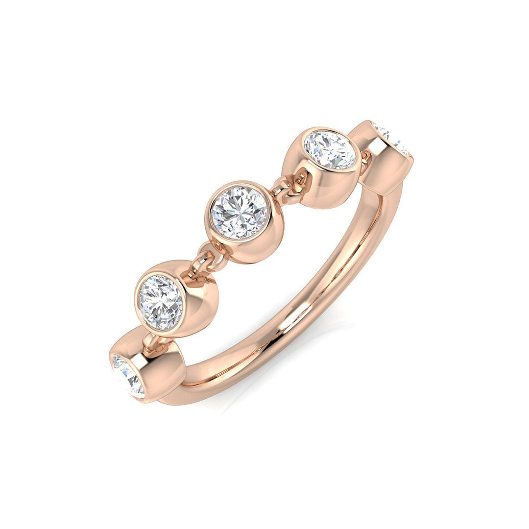 Diamond kheffiesb 5 Stone Ring in 10K/14K gold and platinum with certified lab-grown or natural diamonds