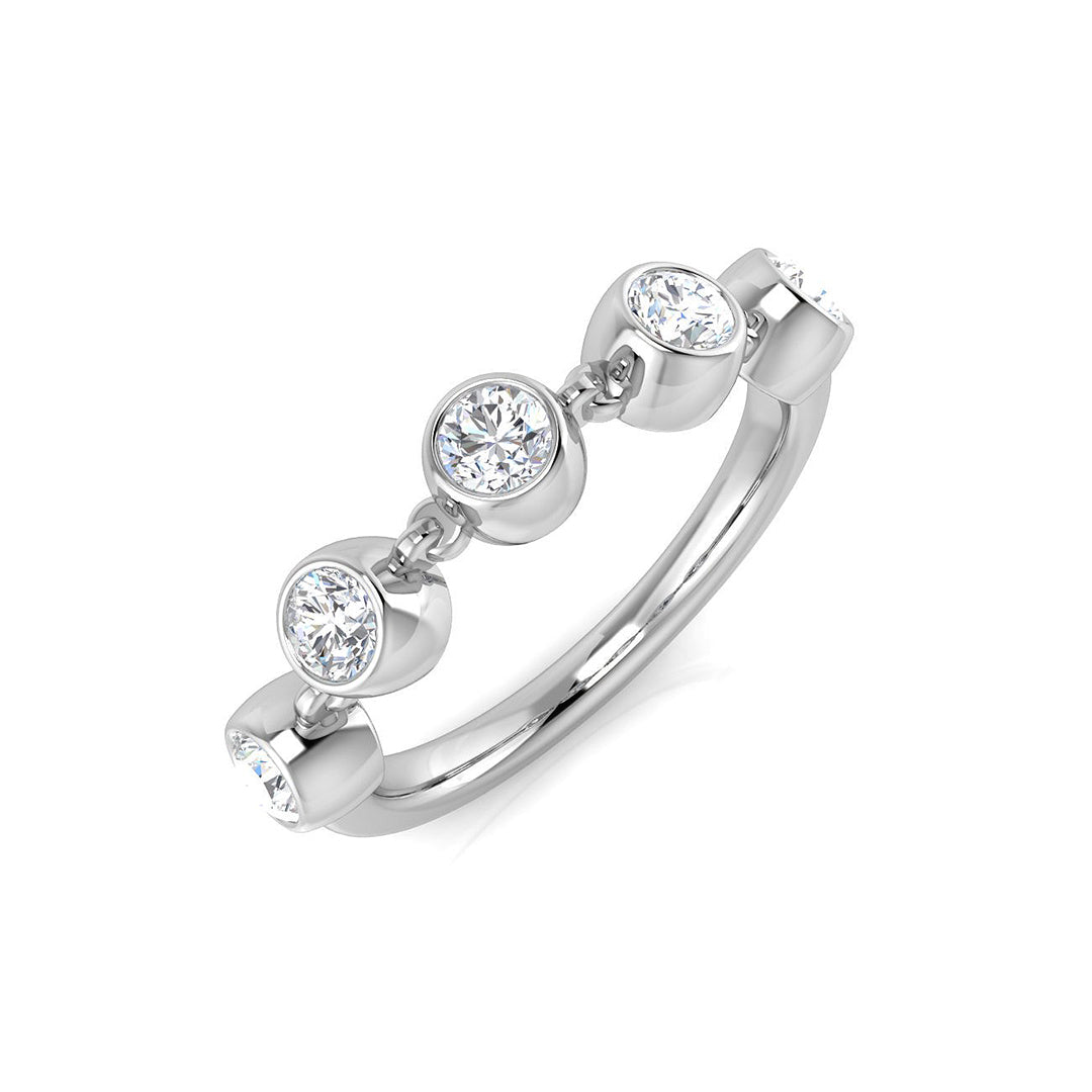 Diamond kheffiesb 5 Stone Ring in 10K/14K gold and platinum with certified lab-grown or natural diamonds
