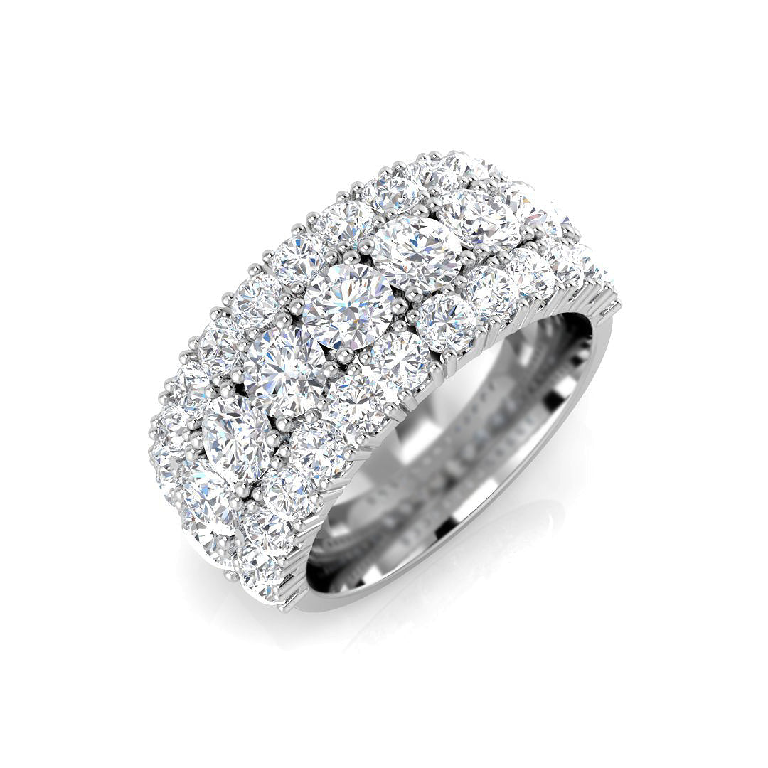 Lab-Grown 4 Carat Diamond Cluster Ring in 10K/14K gold and platinum with certified lab-grown or natural diamonds