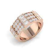 1.25Ct Round And Baguette Diamond Half Eternity Ring in 10K/14K gold and platinum with certified lab-grown or natural diamonds