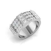 1.25Ct Round And Baguette Diamond Half Eternity Ring in 10K/14K gold and platinum with certified lab-grown or natural diamonds