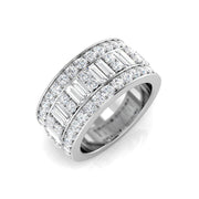 Channel-Set Baguette and Round Diamond Statement Ring in 10K/14K gold and platinum with certified lab-grown or natural diamonds