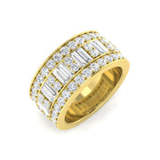 Channel-Set Baguette and Round Diamond Statement Ring in 10K/14K gold and platinum with certified lab-grown or natural diamonds