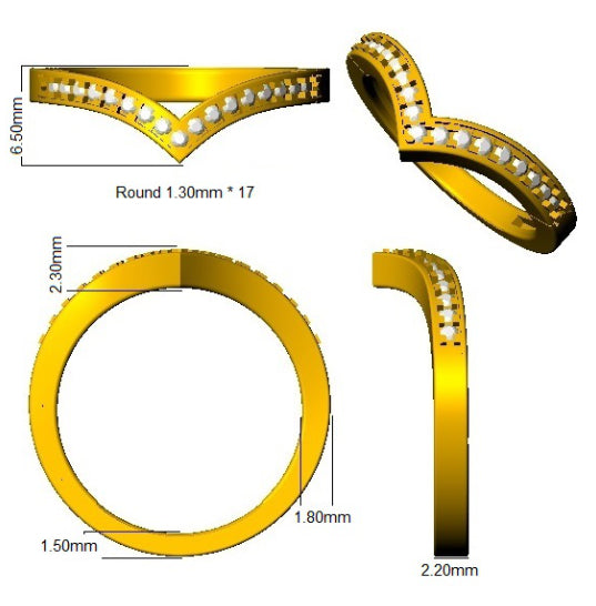 Elegant 0.15ct Diamond Wishbone Ring in 10K/14K gold and platinum with certified lab-grown or natural diamonds