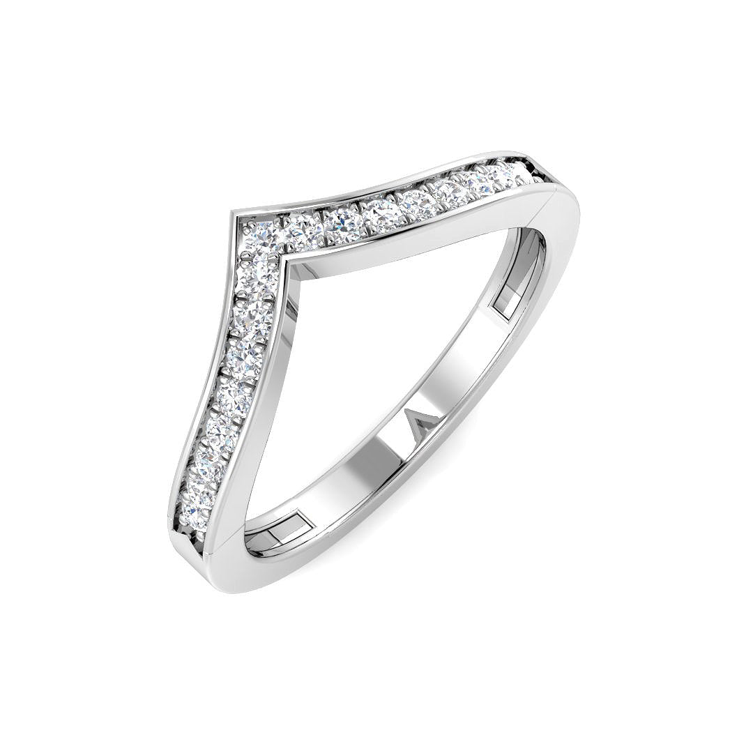 Elegant 0.15ct Diamond Wishbone Ring in 10K/14K gold and platinum with certified lab-grown or natural diamonds
