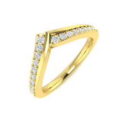 Sparkling Round Diamond Wishbone Ring in 10K/14K gold and platinum with certified lab-grown or natural diamonds
