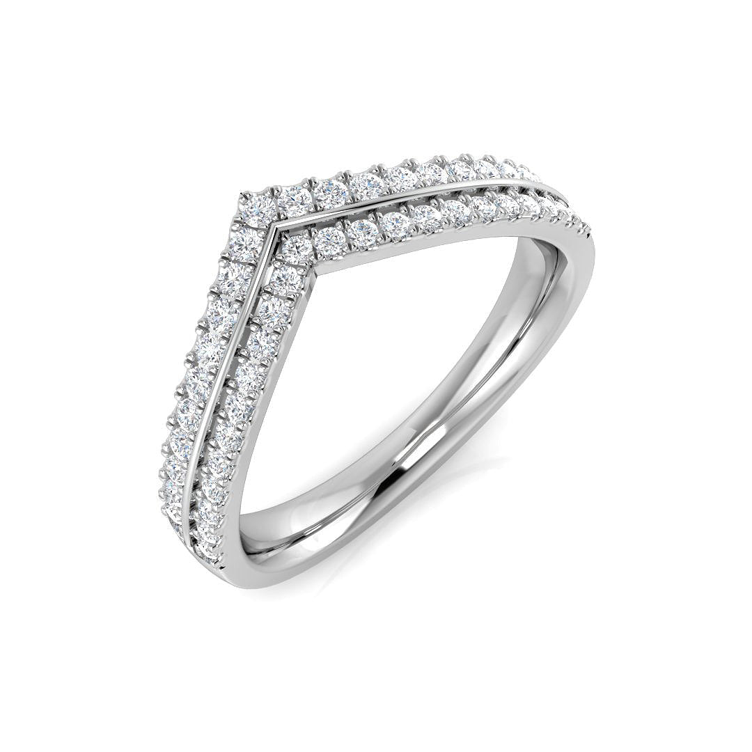 Sparkling Round Diamond Wishbone Ring in 10K/14K gold and platinum with certified lab-grown or natural diamonds