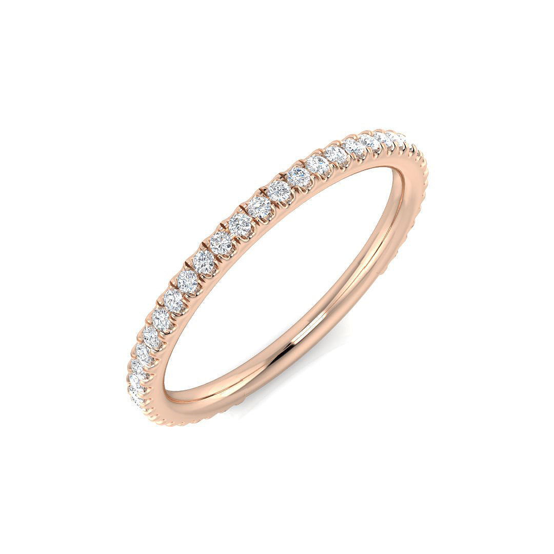 Diamond Half Eternity Ring in 10K/14K gold and platinum with certified lab-grown or natural diamonds
