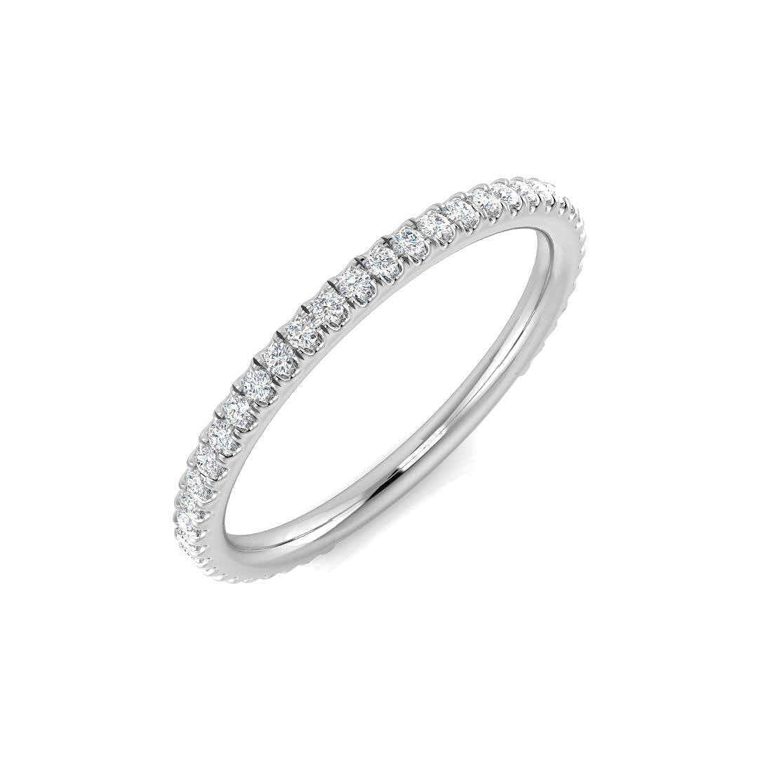 Diamond Half Eternity Ring in 10K/14K gold and platinum with certified lab-grown or natural diamonds