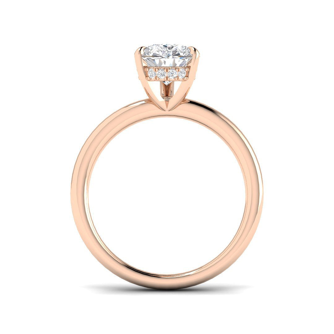 Pear Cut Natural & Lab Grown Diamond Solitaire Ring in 10K/14K gold and platinum with certified lab-grown or natural diamonds