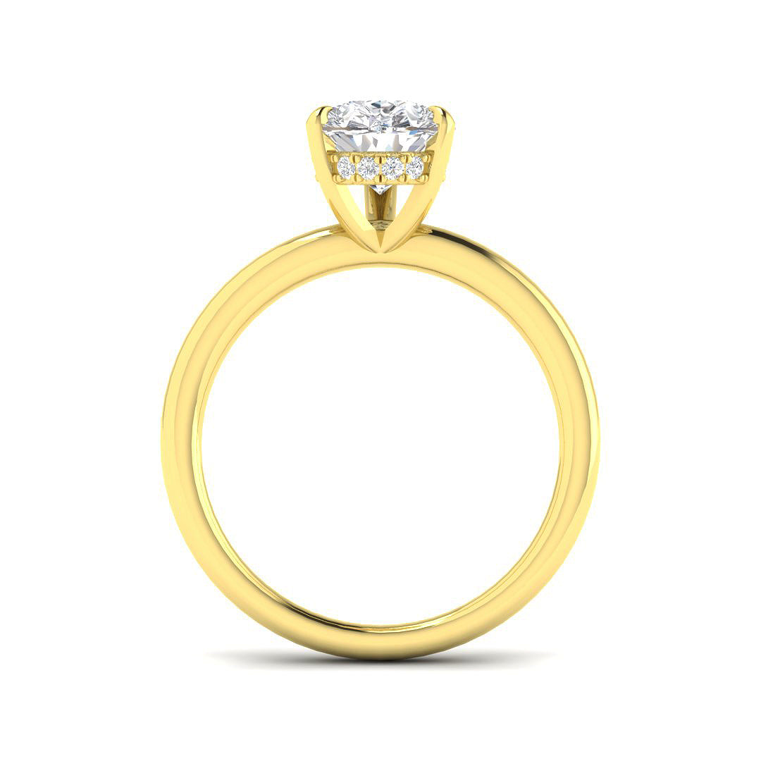 Pear Cut Natural & Lab Grown Diamond Solitaire Ring in 10K/14K gold and platinum with certified lab-grown or natural diamonds