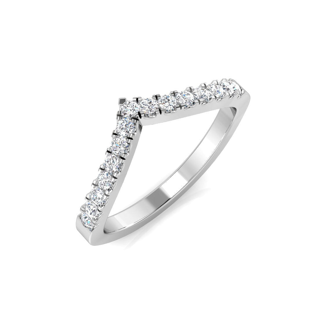 Sparkling Round Diamond Wishbone Ring in 10K/14K gold and platinum with certified lab-grown or natural diamonds