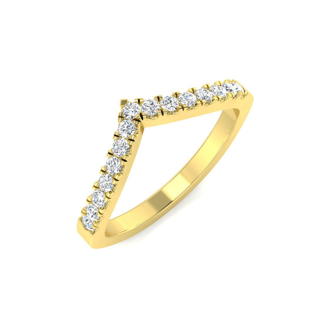 Sparkling Round Diamond Wishbone Ring in 10K/14K gold and platinum with certified lab-grown or natural diamonds