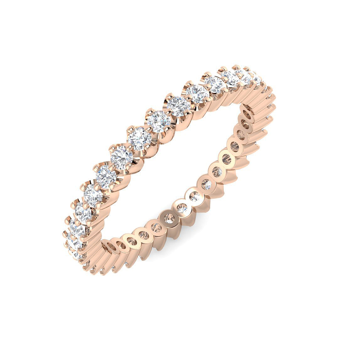 Round Diamond Full Eternity Ring in 10K/14K gold and platinum with certified lab-grown or natural diamonds