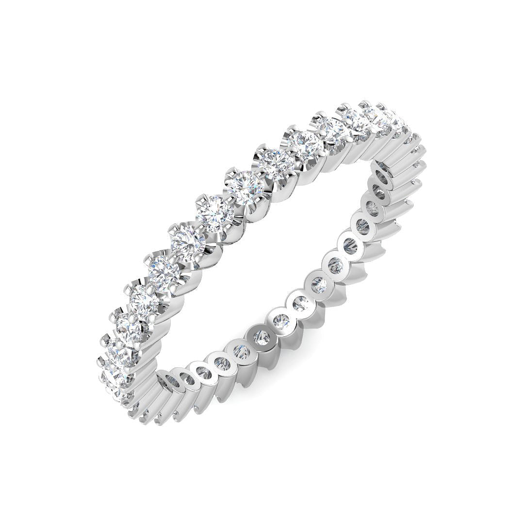 Round Diamond Full Eternity Ring in 10K/14K gold and platinum with certified lab-grown or natural diamonds