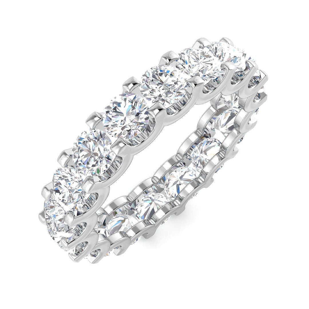 Lab & Natural Round Diamond Full Eternity Ring in 10K/14K gold and platinum with certified lab-grown or natural diamonds