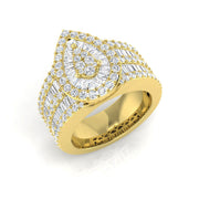 Pear & Baguette and Round Diamond Bridal Ring. in 10K/14K gold and platinum with certified lab-grown or natural diamonds