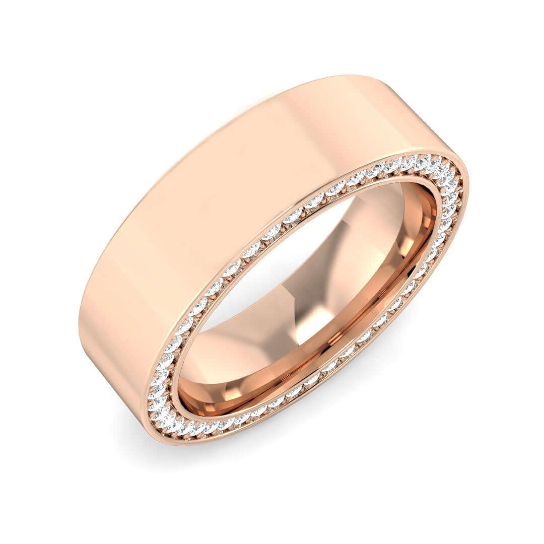Men’s Diamond Edge Band Ring in Gold & in 10K/14K gold and platinum with certified lab-grown or natural diamonds