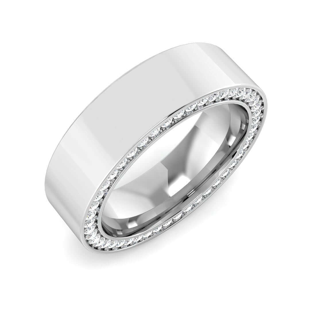 Men’s Diamond Edge Band Ring in Gold & in 10K/14K gold and platinum with certified lab-grown or natural diamonds