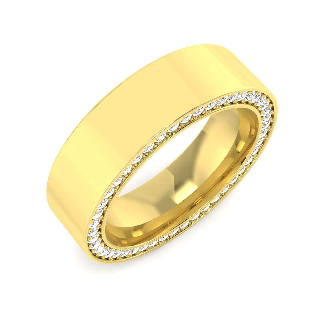 Men’s Diamond Edge Band Ring in Gold & in 10K/14K gold and platinum with certified lab-grown or natural diamonds