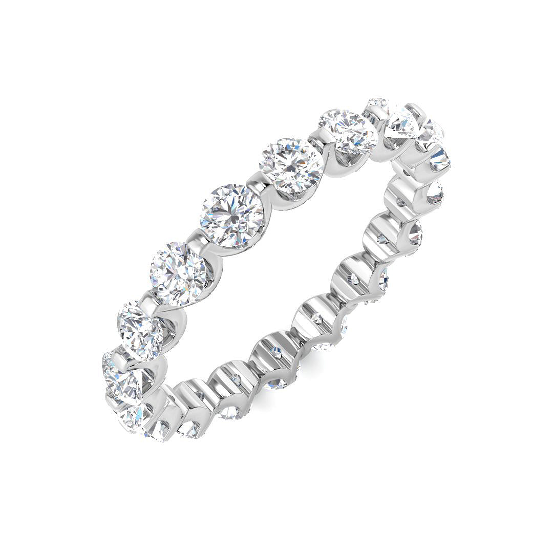 Round Diamond Full Eternity Ring 2.00 ct in 10K/14K gold and platinum with certified lab-grown or natural diamonds