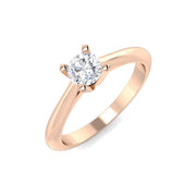Solitaire Round Cut Lab Diamond Engagement Ring in 10K/14K gold and platinum with certified lab-grown or natural diamonds