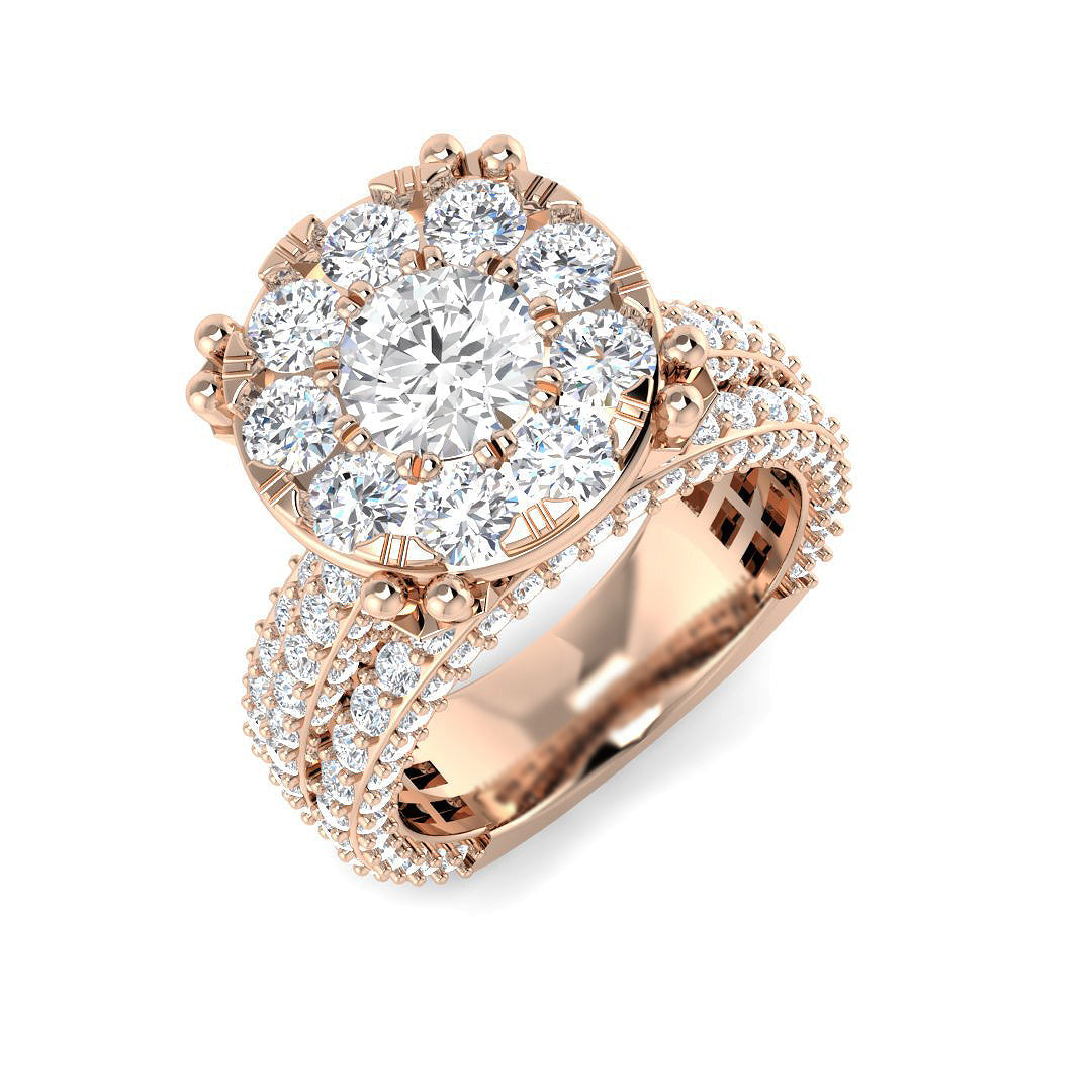 Diamond Beaumarik Engagement Ring in 10K/14K gold and platinum with certified lab-grown or natural diamonds