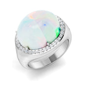 Diamond subsow Opal Ring in 10K/14K gold and platinum with certified lab-grown or natural diamonds
