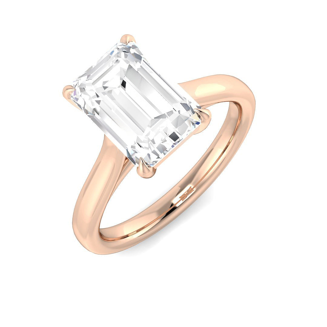 Radiant Cut Diamond Solitaire Engagement Ring in 10K/14K gold and platinum with certified lab-grown or natural diamonds
