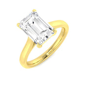 Radiant Cut Diamond Solitaire Engagement Ring in 10K/14K gold and platinum with certified lab-grown or natural diamonds