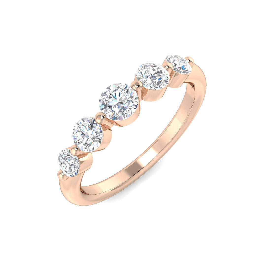 Diamond Besgravia 5 Stone Ring in 10K/14K gold and platinum with certified lab-grown or natural diamonds