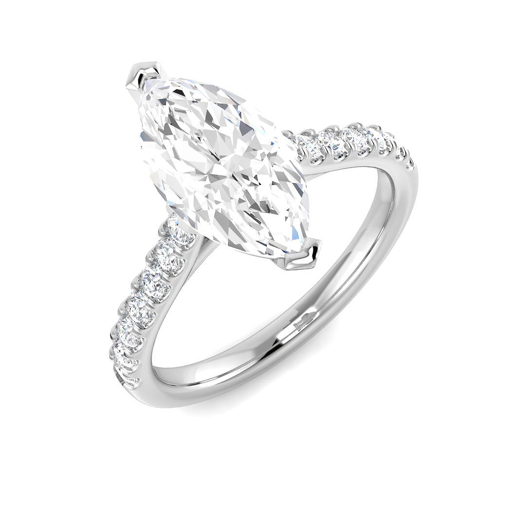 Diamond Welwyn Engagement Ring in 10K/14K gold and platinum with certified lab-grown or natural diamonds