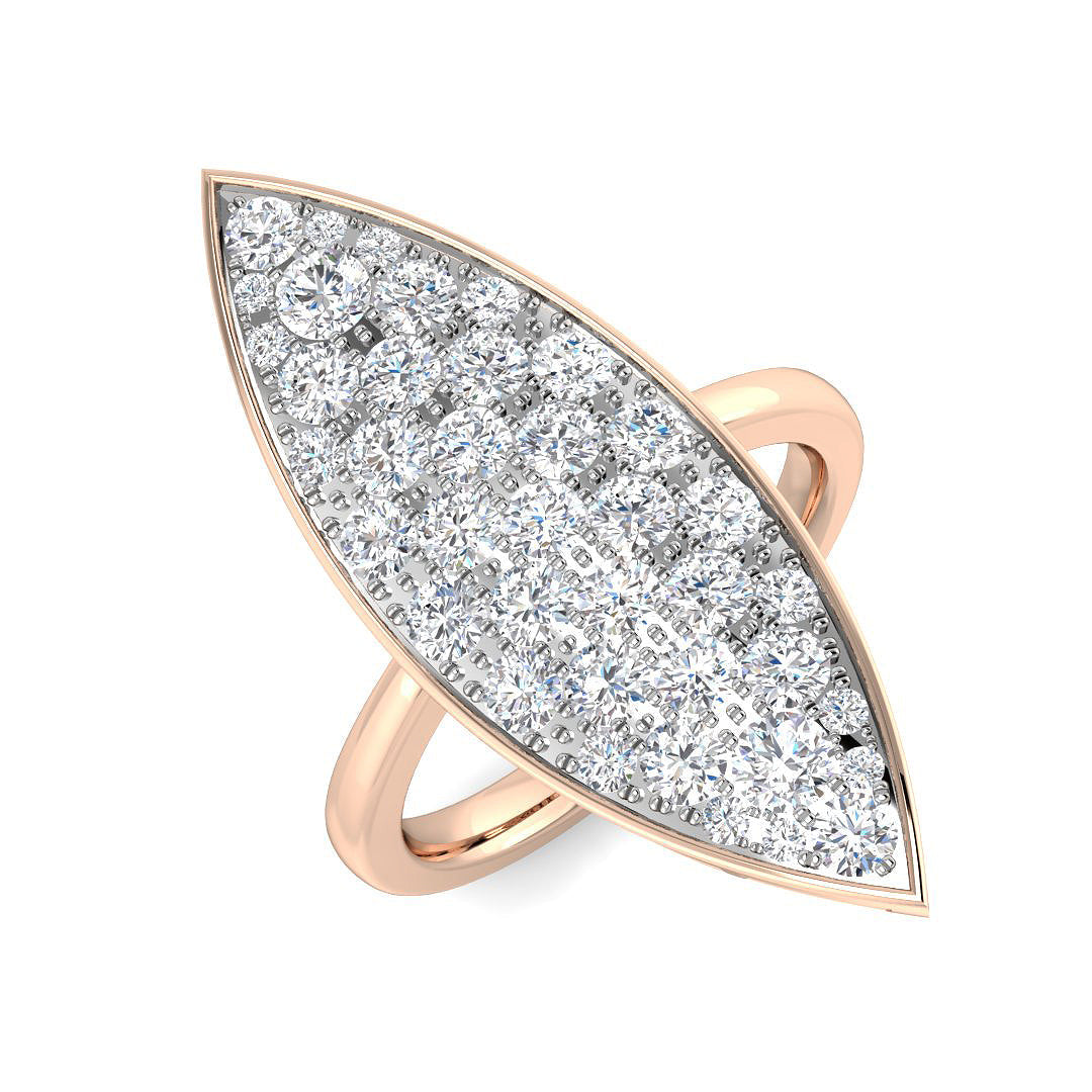 Marquise Shape Diamond Cluster Statement Ring 1.50ct in 10K/14K gold and platinum with certified lab-grown or natural diamonds