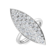 Marquise Shape Diamond Cluster Statement Ring 1.50ct in 10K/14K gold and platinum with certified lab-grown or natural diamonds