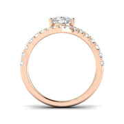 Pear Wishbone Diamond Engagement Ring in 10K/14K gold and platinum with certified lab-grown or natural diamonds