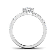 Pear Wishbone Diamond Engagement Ring in 10K/14K gold and platinum with certified lab-grown or natural diamonds