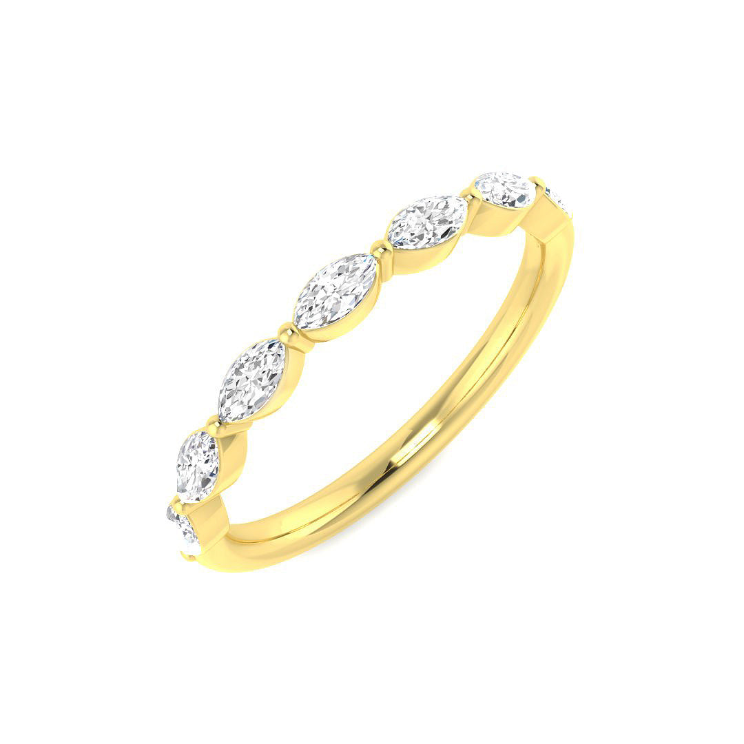7 Stone Marquise Diamond Ring in 10K/14K gold and platinum with certified lab-grown or natural diamonds