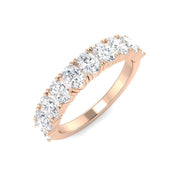 Oval Diamond 10 Stone Half Eternity Ring For Her in 10K/14K gold and platinum with certified lab-grown or natural diamonds