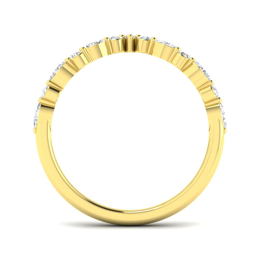 Wishbone Diamond Engagement Ring in 10K/14K gold and platinum with certified lab-grown or natural diamonds