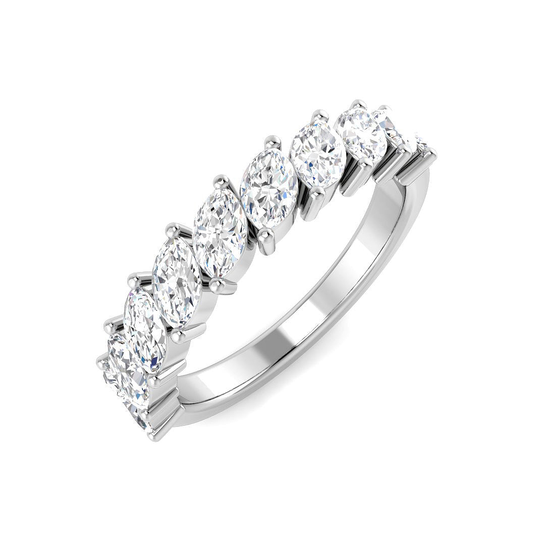 1.50Ct Marquise Diamond Half Eternity Ring in 10K/14K gold and platinum with certified lab-grown or natural diamonds