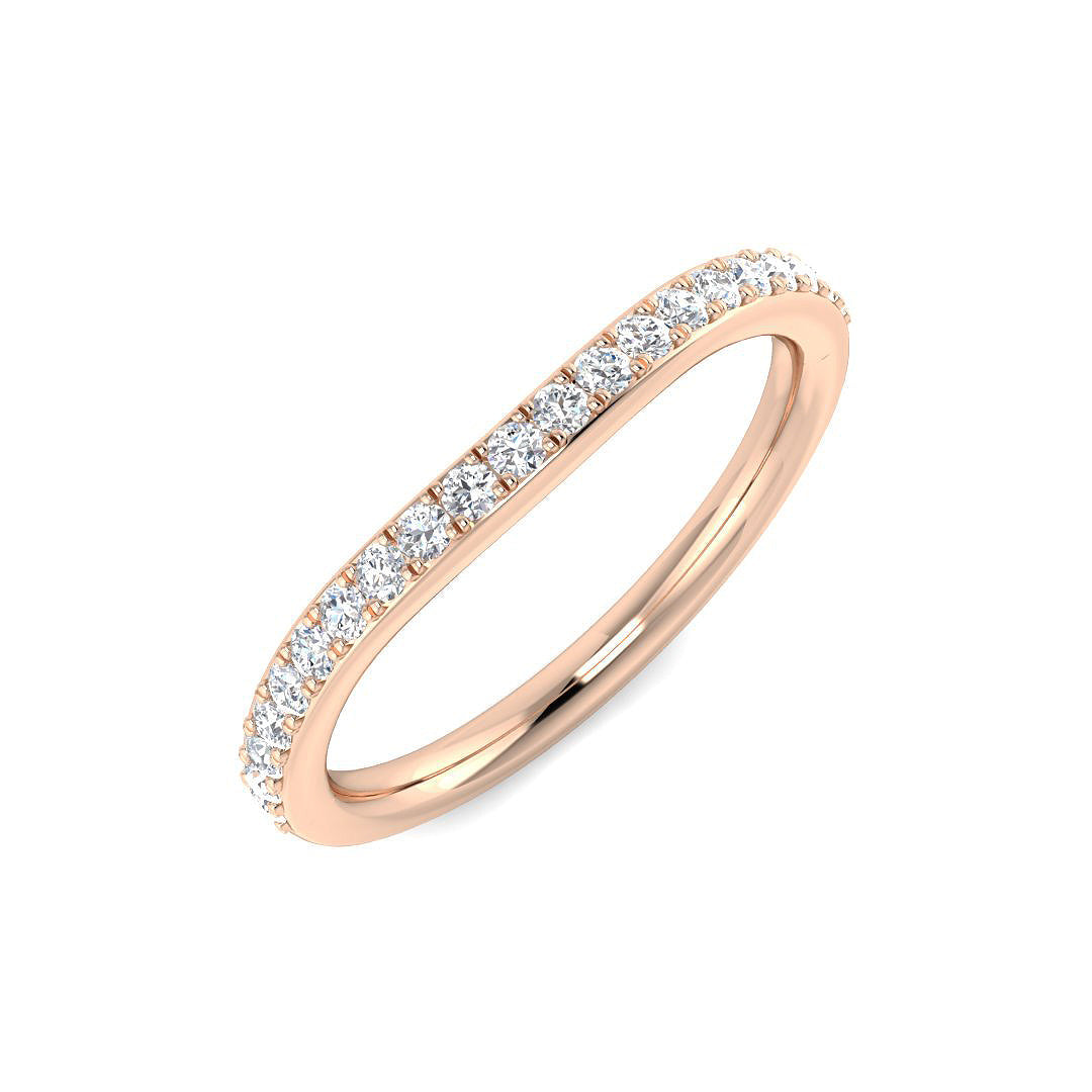 Diamond Half Eternity Ring in 10K/14K gold and platinum with certified lab-grown or natural diamonds