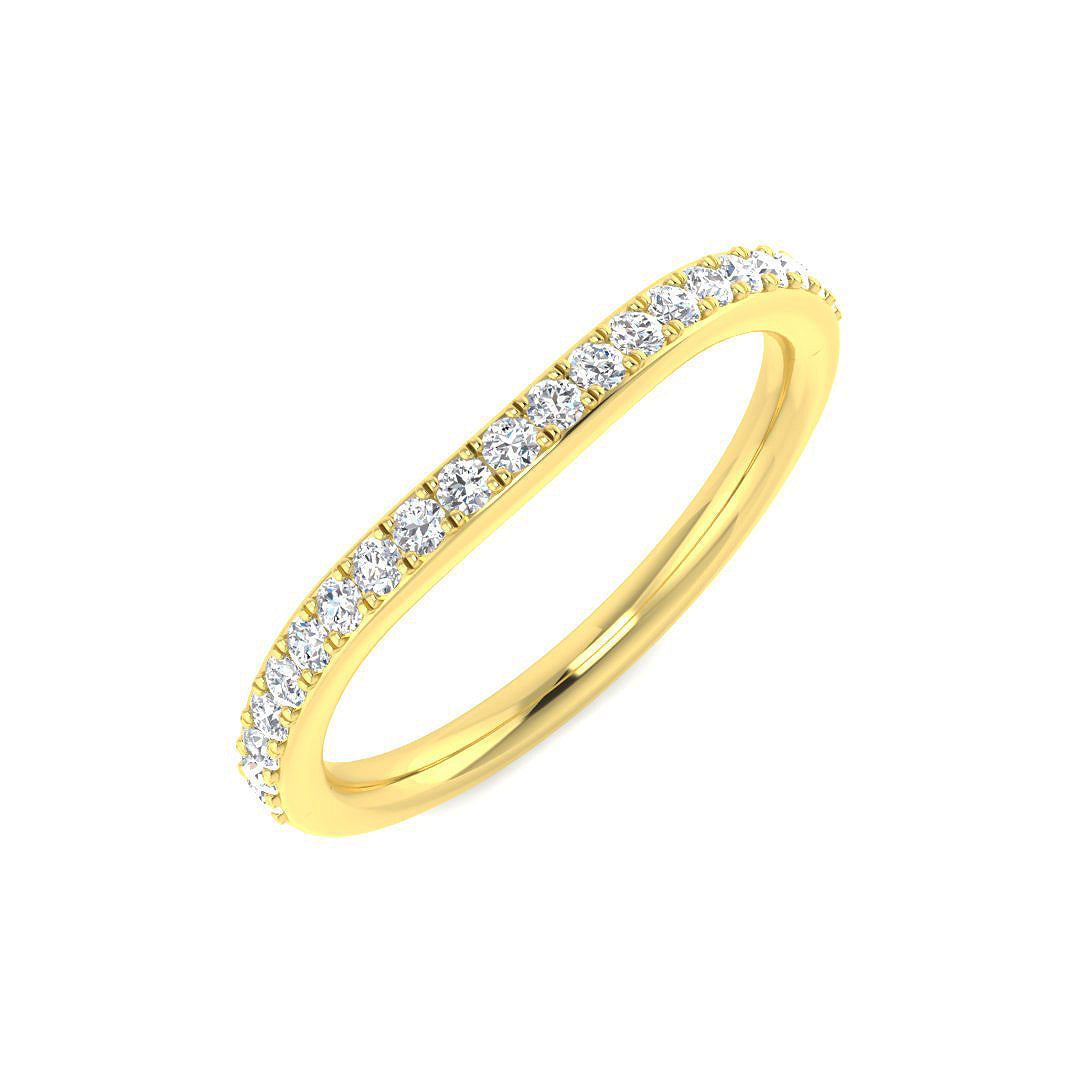 Diamond Half Eternity Ring in 10K/14K gold and platinum with certified lab-grown or natural diamonds
