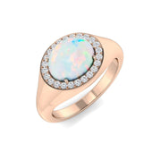 Diamond Majektic Opal Ring in 10K/14K gold and platinum with certified lab-grown or natural diamonds