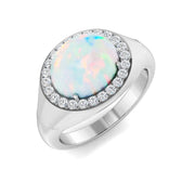 Diamond Majektic Opal Ring in 10K/14K gold and platinum with certified lab-grown or natural diamonds