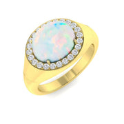 Diamond Majektic Opal Ring in 10K/14K gold and platinum with certified lab-grown or natural diamonds