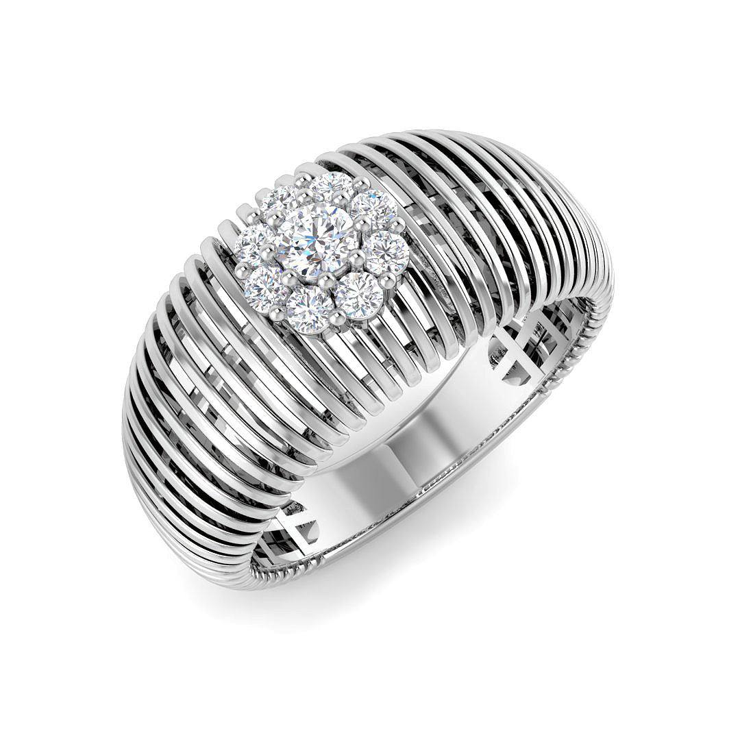 Wide Diamond Band Ring UK in 10K/14K gold and platinum with certified lab-grown or natural diamonds