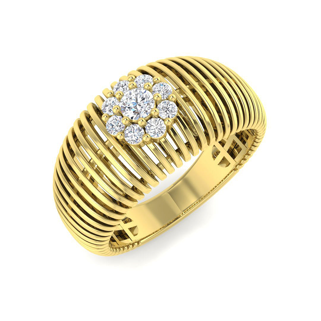 Wide Diamond Band Ring UK in 10K/14K gold and platinum with certified lab-grown or natural diamonds