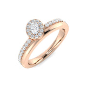 Oval Diamond Halo Engagement Ring in 10K/14K gold and platinum with certified lab-grown or natural diamonds
